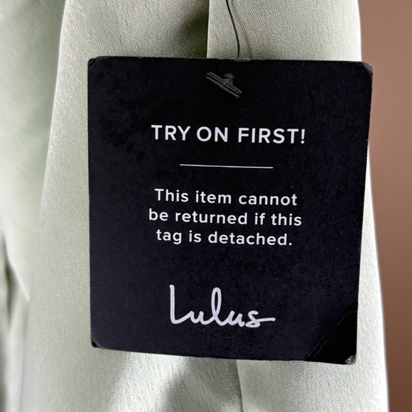 NWT Lulu's Asymmetrical Always Celebrating Sage Satin Mini Dress Size Small - Picture 8 of 13